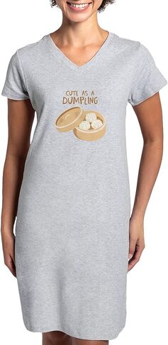 CafePress CUTE AS A DUMPLING Women's Nightshirt, Soft Long Pajama Shirt, Cotton PJs/Pyjamas in Kuwait