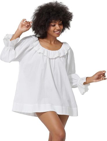 Medieval Gothic Blouse with Lace Puff Sleeves Victorian Steampunk Shirt for Women 100% Cotton Pajamas Top in Kuwait