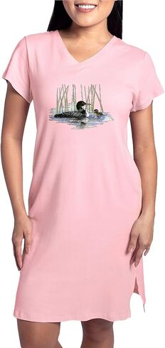 قميص نوم نسائي من CafePress Loon And Baby، قميص بيجامة طويل ناعم، بيجامة/بيجامة قطنية in Kuwait
