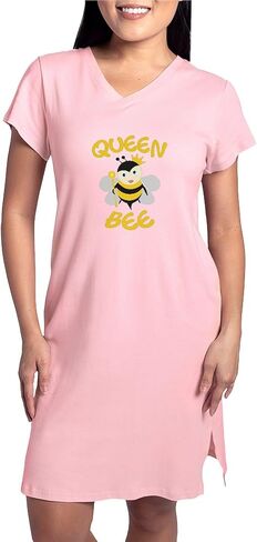 قميص نوم CafePress Queen Bee للسيدات، قميص بيجامة طويل ناعم، بيجامة/بيجامة قطنية in Kuwait