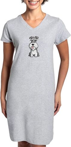 CafePress Life Is Better With A Schnauzer Dark تي شيرت نسائي، قميص بيجامة طويل ناعم، بيجامة/بيجامة قطنية in Kuwait