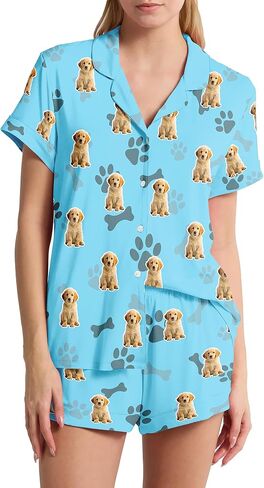 M YESCUSTOM Custom Face Pajamas Set for Women Men Personalized Funny Pet Photos Short Sleepwear Sets in Saudi Arabia