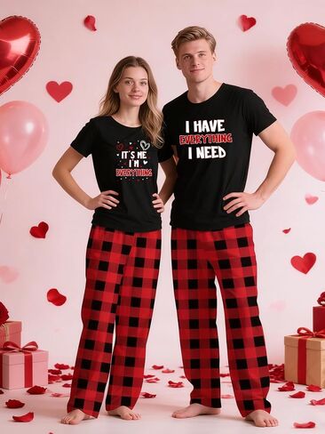 Couples Pajamas, Matching PJS for Couples, His and Hers Jammies, Wife and Husband Sets (Sold Separately) in Saudi Arabia