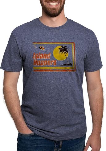 تي شيرت CafePress Island Hoppers تي شيرت رجالي فاخر ثلاثي المزيج in Kuwait