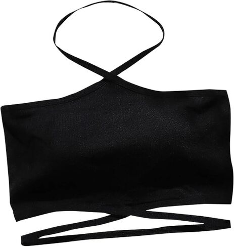Women's Criss Cross Halter Bra No Underwire Strapless Crop Cami Yoga Bralette Tube Top Seamless Push Up Bandeau Bras in Saudi Arabia