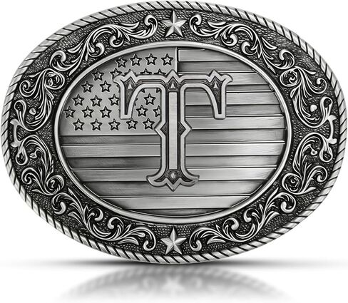 Superkred Western Belt Buckle for Men, Cowboy Initial Accessory for Women,Letters ABCDJMR to Z(Silver) in Saudi Arabia
