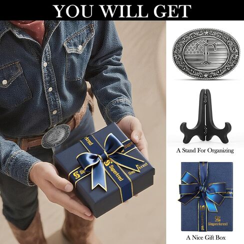 Superkred Western Belt Buckle for Men, Cowboy Initial Accessory for Women,Letters ABCDJMR to Z(Silver) in Saudi Arabia