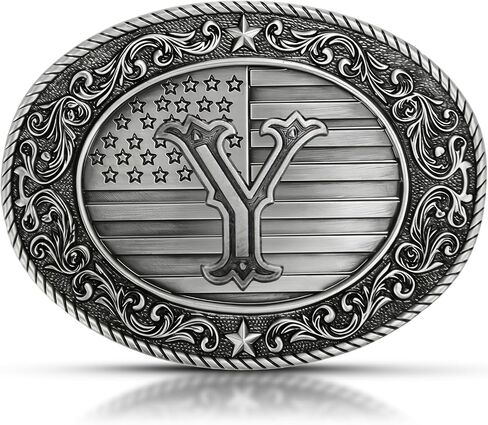 Superkred Western Belt Buckle for Men, Cowboy Initial Accessory for Women,Letters ABCDJMR to Z(Silver) in Saudi Arabia