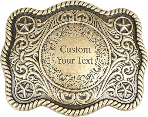 Custom Western Belt Buckles for Men Women Rodeo Cowgirl Cowboy, Personalized Large Gold Cowboy Belt Buckle Cowboy Belt Buckles for Removable 1.5" Leather Snap Belt Strap in Saudi Arabia