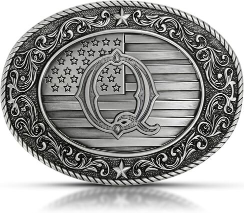 Superkred Western Belt Buckle for Men, Cowboy Initial Accessory for Women,Letters ABCDJMR to Z(Silver) in Saudi Arabia