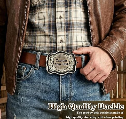 Custom Western Belt Buckles for Men Women Rodeo Cowgirl Cowboy, Personalized Large Gold Cowboy Belt Buckle Cowboy Belt Buckles for Removable 1.5" Leather Snap Belt Strap in Saudi Arabia
