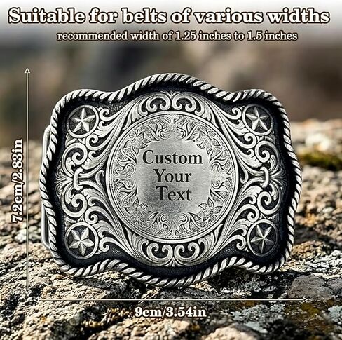 Custom Western Belt Buckles for Men Women Rodeo Cowgirl Cowboy, Personalized Large Gold Cowboy Belt Buckle Cowboy Belt Buckles for Removable 1.5" Leather Snap Belt Strap in Saudi Arabia