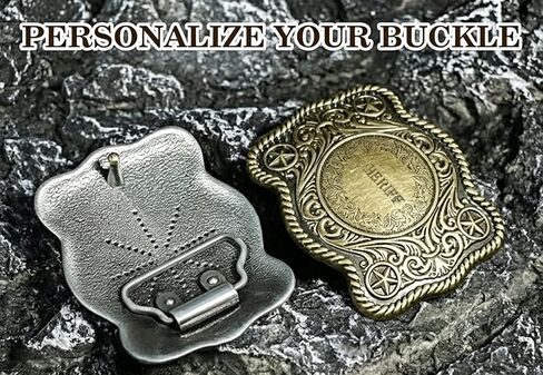 Custom Western Belt Buckles for Men Women Rodeo Cowgirl Cowboy, Personalized Large Gold Cowboy Belt Buckle Cowboy Belt Buckles for Removable 1.5" Leather Snap Belt Strap in Saudi Arabia