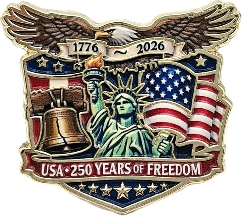USA 250th Anniversary Enamel Lapel Pin 1776–2026 Patriotic American Flag Brooch Large Collectible Commemorative Badge Freedom Heritage Independence Day Gift in Saudi Arabia