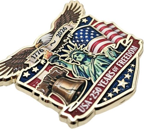 USA 250th Anniversary Enamel Lapel Pin 1776–2026 Patriotic American Flag Brooch Large Collectible Commemorative Badge Freedom Heritage Independence Day Gift in Saudi Arabia