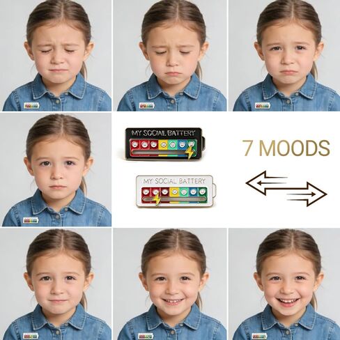 Social Battery Pin, My Social Battery Slider Pin for Introverts, Adjustable Funny Mood Tracker Enamel Pin, Cute Badge Pins for Backpacks, Bags & Clothes, Cool Funny Pins Gifts in Saudi Arabia