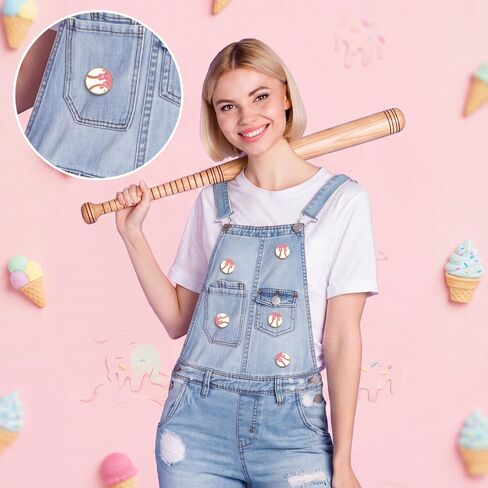 Ice Cream Drip Baseball Pin Sports Enamel Brooch Gift for Sports Lovers Team Fans, Backpack Hat Jacket Decor Baseball Ice Cream Drip Party Favors Decorations in Saudi Arabia