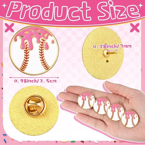 Ice Cream Drip Baseball Pin Sports Enamel Brooch Gift for Sports Lovers Team Fans, Backpack Hat Jacket Decor Baseball Ice Cream Drip Party Favors Decorations in Kuwait
