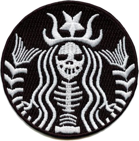 Deadbucks الهيكل العظمي حورية البحر التصحيح القهوة الموت المطرزة الحديد على in Kuwait