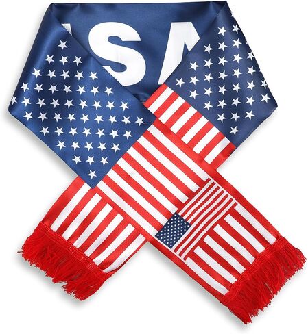Scarf For World Cup 2026【HD Printing】【Druable】【Skin Friendly】 USA Soccer Scarf For 4th of July Accessories in Saudi Arabia