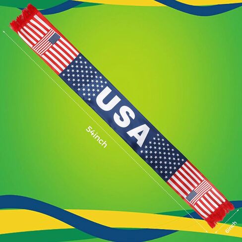 Scarf For World Cup 2026【HD Printing】【Druable】【Skin Friendly】 USA Soccer Scarf For 4th of July Accessories in Saudi Arabia