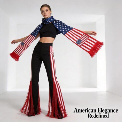 Scarf For World Cup 2026【HD Printing】【Druable】【Skin Friendly】 USA Soccer Scarf For 4th of July Accessories in Saudi Arabia