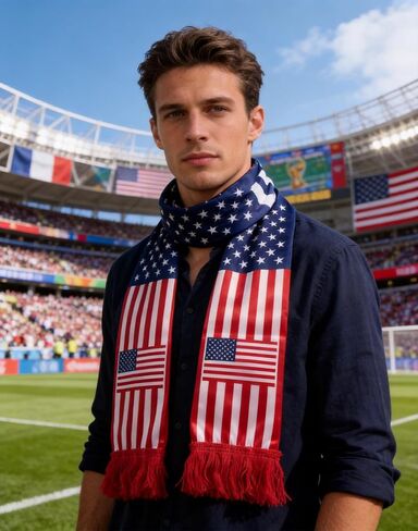 Scarf For World Cup 2026【HD Printing】【Druable】【Skin Friendly】 USA Soccer Scarf For 4th of July Accessories in Saudi Arabia