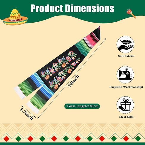 2026 Mexican Graduation Stole & Honor Cords Sash, Hispanic Printed Mexico Graduation Sash Sarape in Saudi Arabia