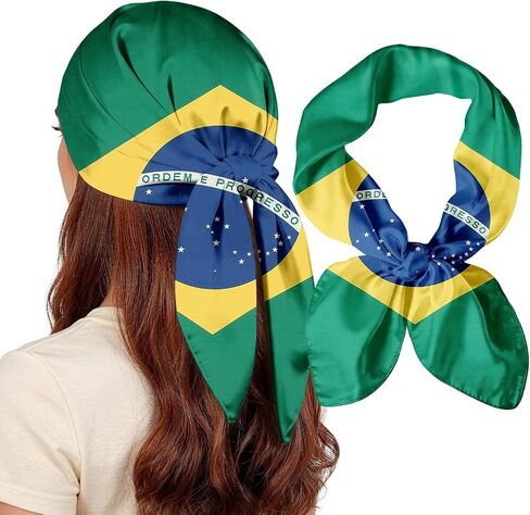 National Flag Head Scarf for Men and Women-27.5 Inch Like Silk Hair Fashion Scarf, Neck and Face Scarf Head Wrap in Saudi Arabia