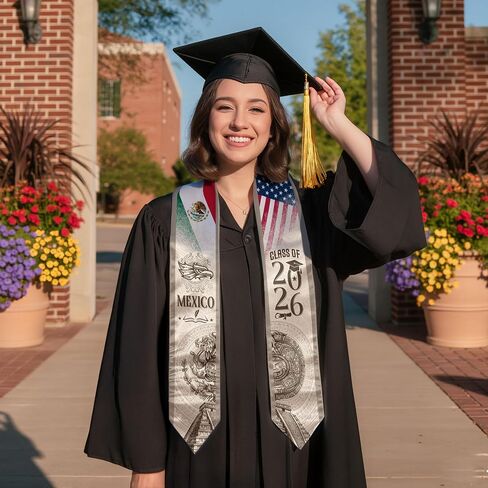 Mexican Stole, Graduation Sash Mexico 2026, Mexican Flag Graduation Sash in Saudi Arabia