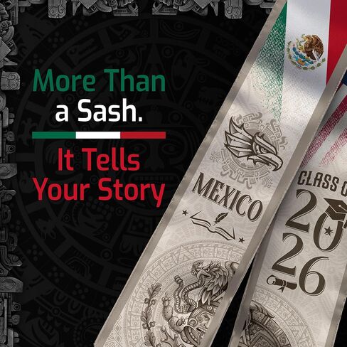 Mexican Stole, Graduation Sash Mexico 2026, Mexican Flag Graduation Sash in Saudi Arabia