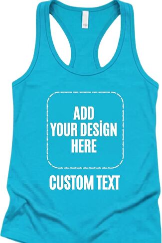 Custom Racerback Tank Tops for Women and Men, Personalized Workout Gym Tank Top, Create Your Own Tank with Logo, Photo, Text or Image, Fitness, Yoga, Summer Beach Athletic Tanktop for Adults in Kuwait