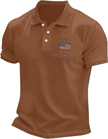 250 Anniversary USA Shirt Mens American Flag Patriotic 4th of July Shirts Casual Collared Short Sleeve Golf Polo Tops in Saudi Arabia