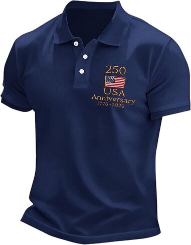 250 Anniversary USA Shirt Mens American Flag Patriotic 4th of July Shirts Casual Collared Short Sleeve Golf Polo Tops in Saudi Arabia