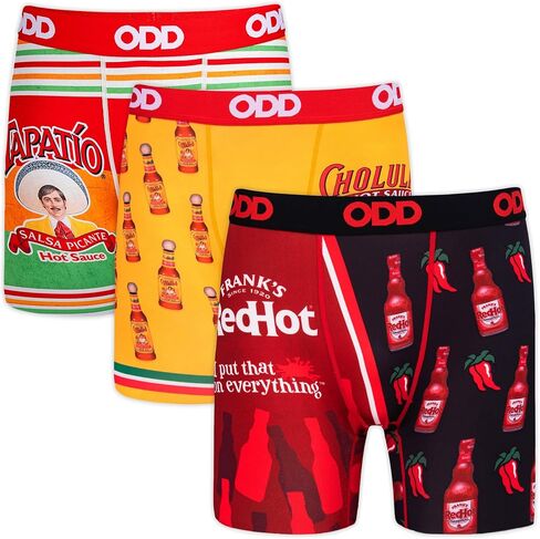 Odd Sox - سراويل داخلية للملاكم بالصلصة الحارة - Tajin Tapatio Cholula Franks RedHot A1 - هدية ملابس داخلية جديدة للرجال in Kuwait