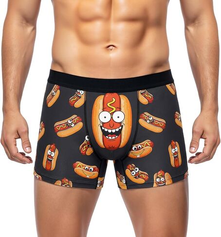 Funny Boxers for Men Novelty Hotdog Dumpster Underwear Men's Briefs Shorts for Father's Day Gag Gifts Adults Prank in Saudi Arabia