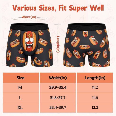 Funny Boxers for Men Novelty Hotdog Dumpster Underwear Men's Briefs Shorts for Father's Day Gag Gifts Adults Prank in Saudi Arabia