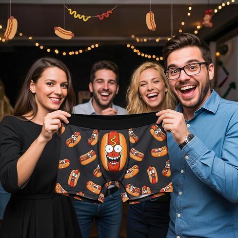 Funny Boxers for Men Novelty Hotdog Dumpster Underwear Men's Briefs Shorts for Father's Day Gag Gifts Adults Prank in Saudi Arabia
