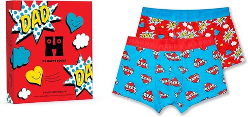 Happy Socks Men's 2-pack Super Dad Short Boxers Gift Set in Kuwait
