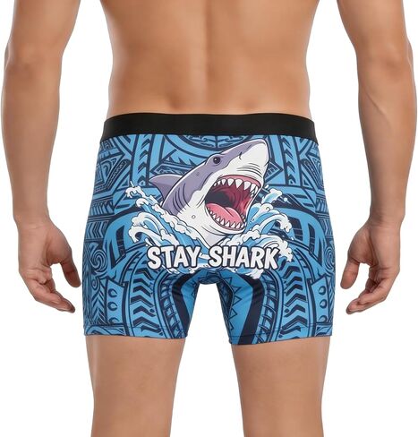 Funny Boxers for Men Novelty Shark Poop Underwear Men's Briefs Shorts for Father's Day Prank White Elephant Gifts in Saudi Arabia