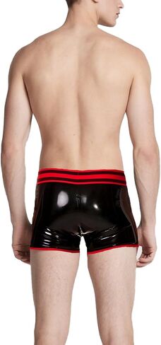 IOKUKI Latex Rubber Boxer Shorts Men,Latex Stretch Shorts Handmade Panties for Cosplay Theme Party in Saudi Arabia