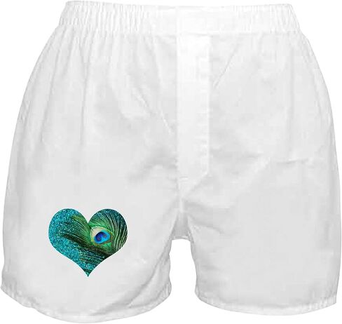 CafePress Aqua Peacock Heart Boxer Shorts Novelty Boxer Shorts, Funny Underwear Boxers in Kuwait