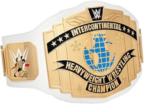 White Intercontinental Style Wrestling Belt – Heavyweight Fan Championship Replica for Adults World Heavyweight Wrestling Belt Adjustable Leather Belt – White/Gold in Saudi Arabia