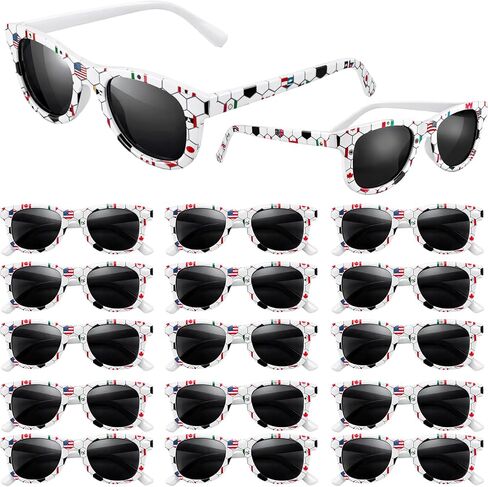 Kingdder 16 Pcs Soccer Sunglasses Bulk American Canada Mexico Flag Soccer Party Favors Sunglasses Sports Ball Glasses Gifts for International Events Sports Game Team Celebrations Party Prizes in Kuwait