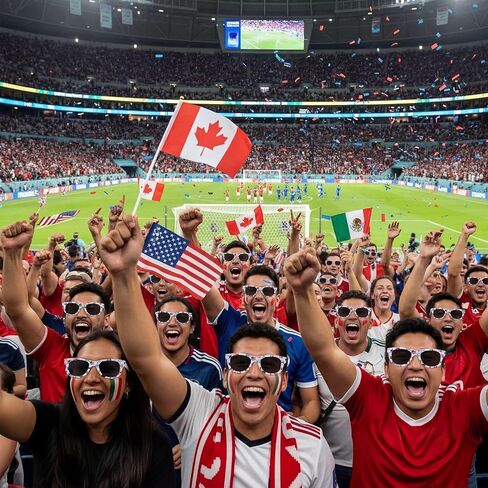 Kingdder 16 Pcs Soccer Sunglasses Bulk American Canada Mexico Flag Soccer Party Favors Sunglasses Sports Ball Glasses Gifts for International Events Sports Game Team Celebrations Party Prizes in Kuwait