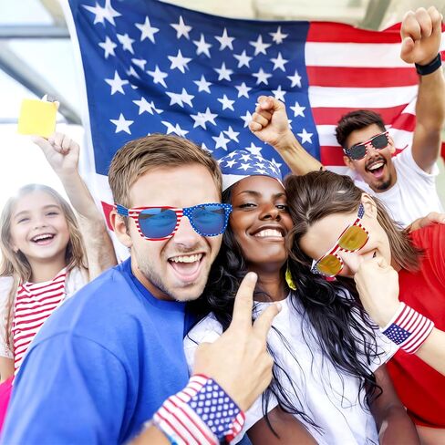 18 Pairs American Flag Sunglasses, 4th of July Accessories Parade Eyewear Patriotic Party Favor Supplies for Women Men Teens Kids Independence Day Memorial Day National Holiday Red White Blue Decor in Saudi Arabia