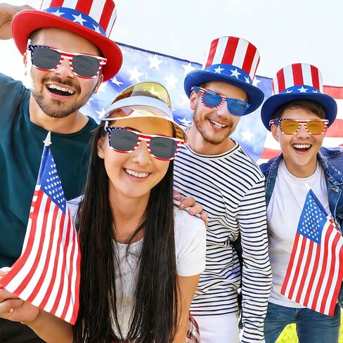20 Pairs American Flag Sunglasses 250th Anniversary 4th of July Accessories, USA Flag Sunglasses Eyewear Patriotic Supplies for Women Men Teens Fourth July Independence Day Red White Blue Party Favor in Saudi Arabia