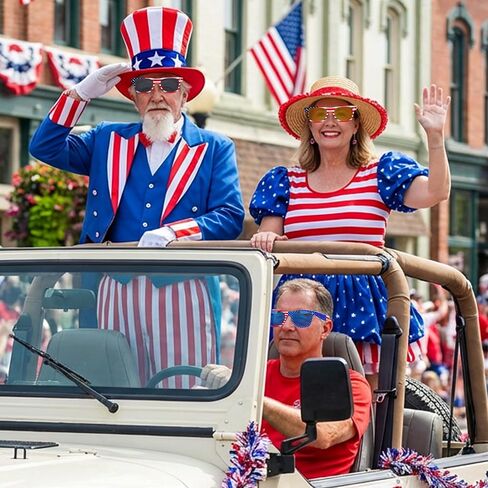 20 Pairs American Flag Sunglasses 250th Anniversary 4th of July Accessories, USA Flag Sunglasses Eyewear Patriotic Supplies for Women Men Teens Fourth July Independence Day Red White Blue Party Favor in Saudi Arabia