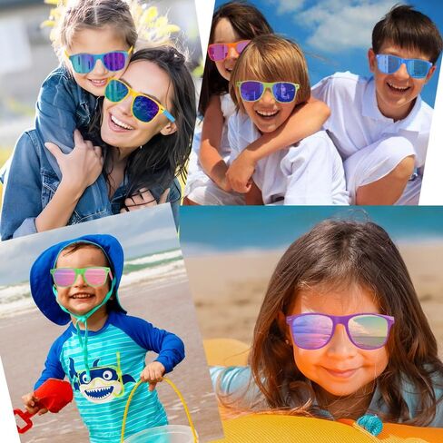 48 Pack 12 Colors Neon Party Sunglasses Bulk with UV400 Protection,Party Favors for Goodie Bags Stuffers,Pool,Beach,Summer,Birthday Party Supply for Kids Teens adults in Kuwait