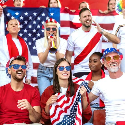 12 Pairs American Flag Sunglasses 250th Anniversary 4th of July Accessories, USA Flag Sunglasses Eyewear Patriotic Supplies for Women Men Teens Fourth July Independence Day Red White Blue Party Favor in Saudi Arabia